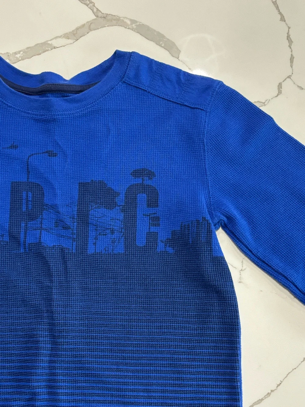Epic Threads Boys Royal Blue Long Sleeve Thermal T Shirt Cotton blend Size Small